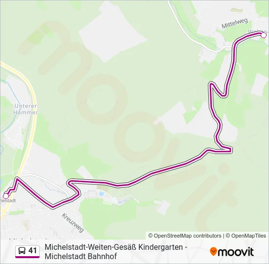 Автобус 41: карта маршрута