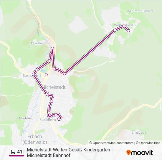 Автобус 41: карта маршрута