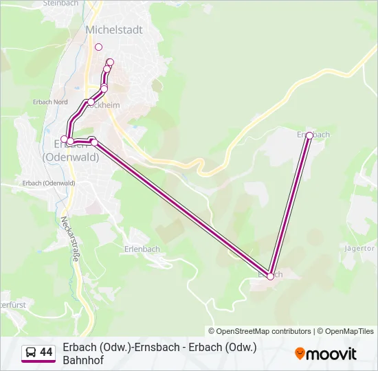 44 Bus Line Map