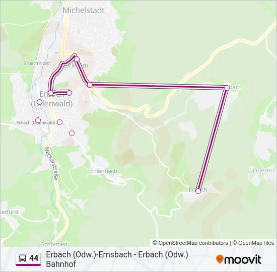 44 Bus Line Map