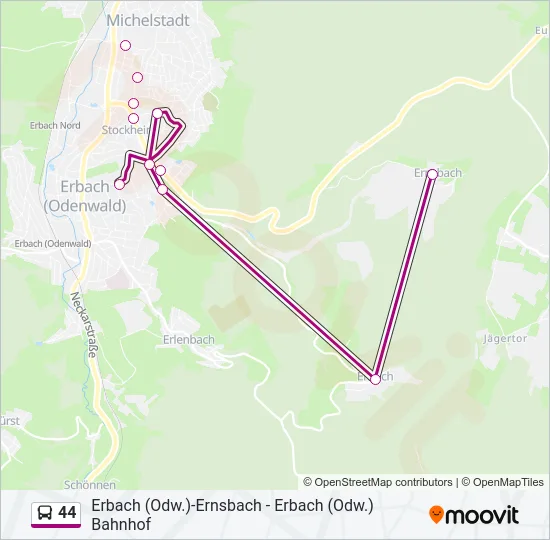 44 Bus Line Map