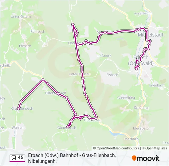 45 Bus Line Map