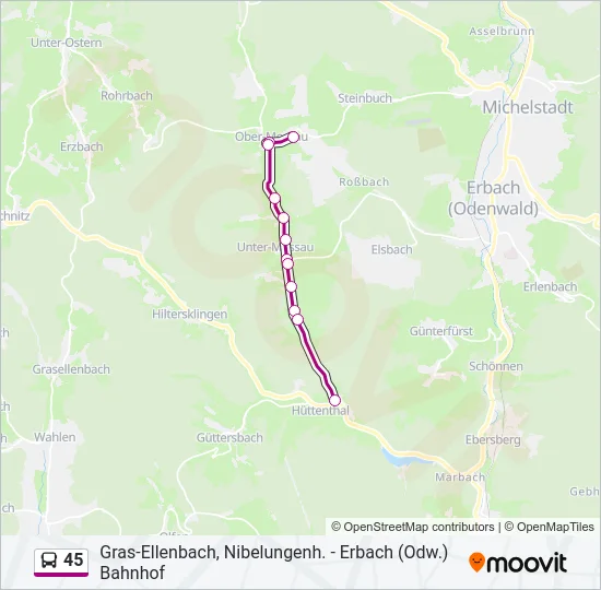 45 Bus Line Map