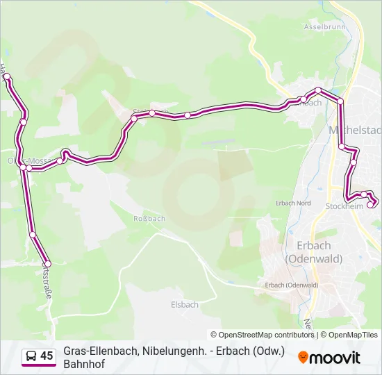 45 Bus Line Map