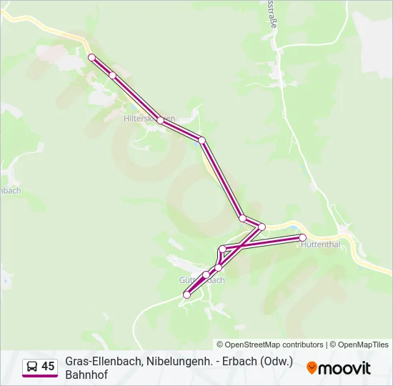 45 Bus Line Map
