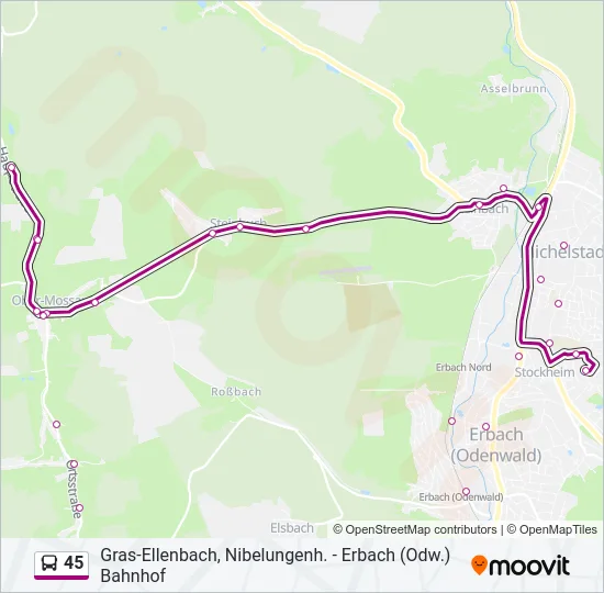 45 Bus Line Map