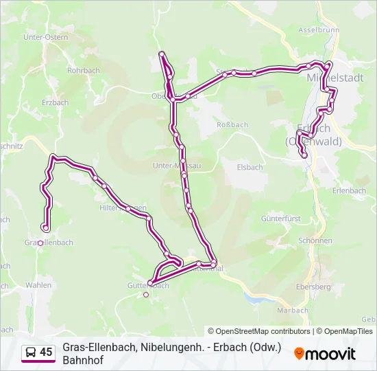 45 Bus Line Map