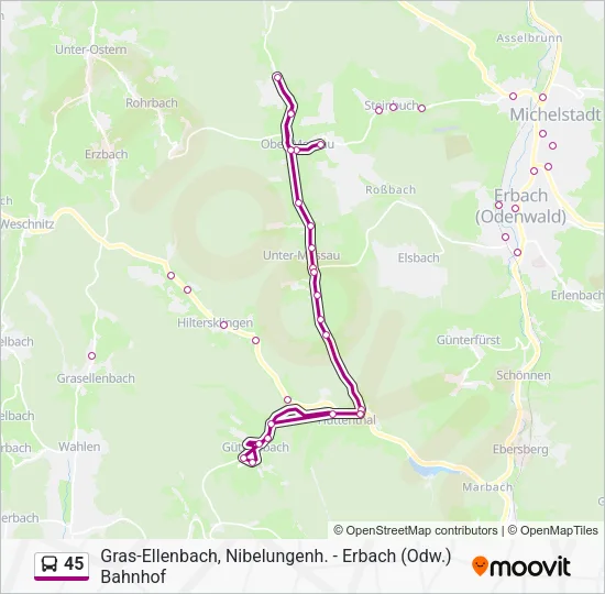 45 Bus Line Map