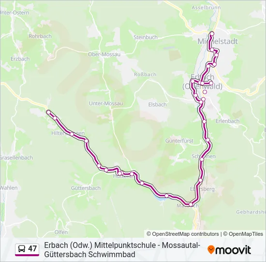 47 Bus Line Map