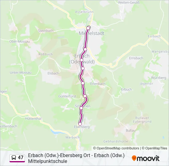 47 Bus Line Map