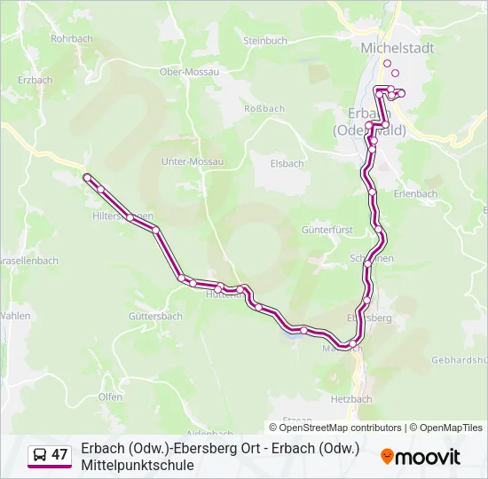 47 Bus Line Map