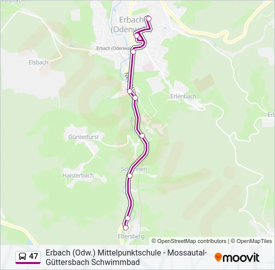 47 Bus Line Map