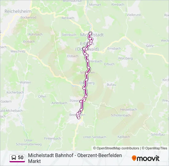 50 Bus Line Map
