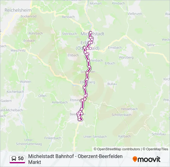 50 Bus Line Map