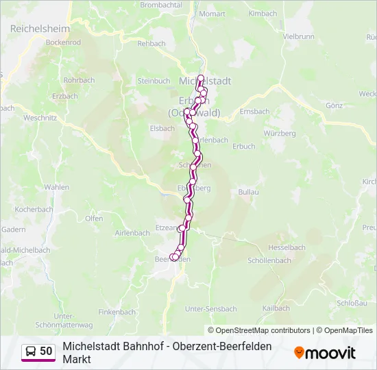 50 Bus Line Map