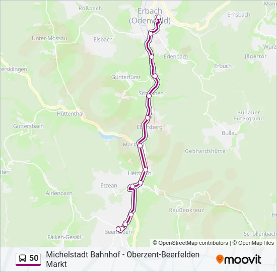 50 Bus Line Map