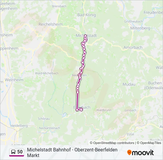 Bus 50: карта маршрута