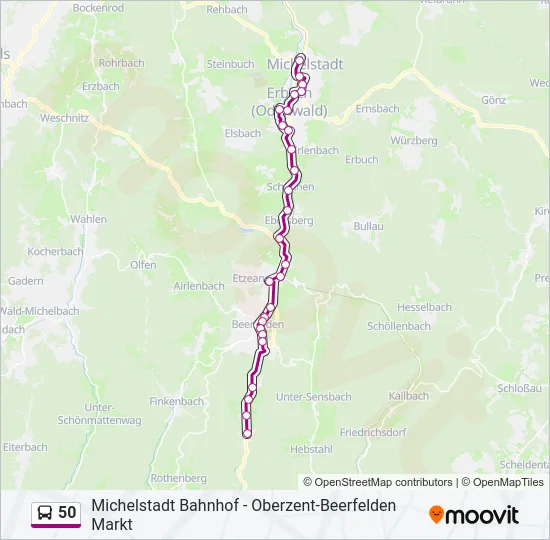 50 Bus Line Map