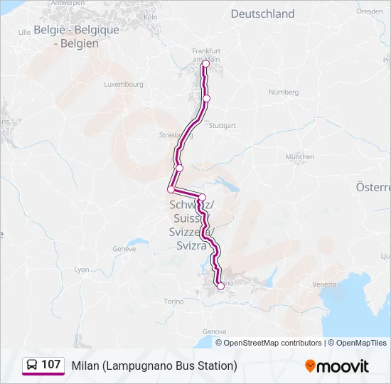 107 Bus Line Map