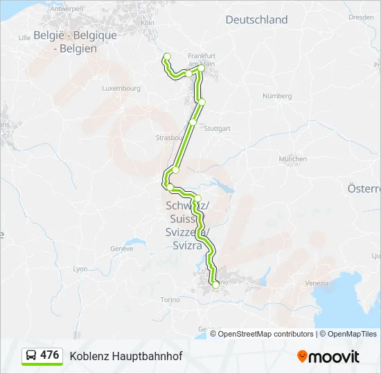 476 Bus Line Map