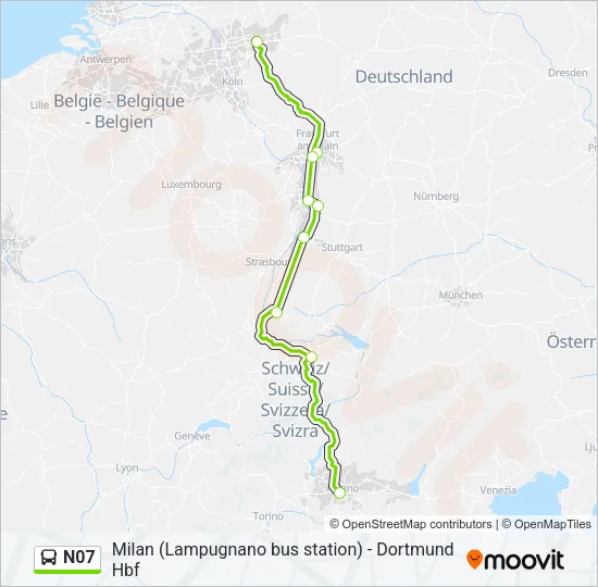 N07 Bus Line Map