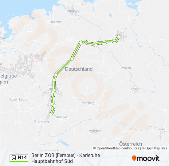 n14 Route Schedules Stops Maps Berlin ZOB Fernbus Updated