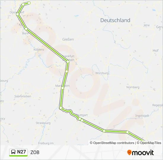 N27 Bus Line Map