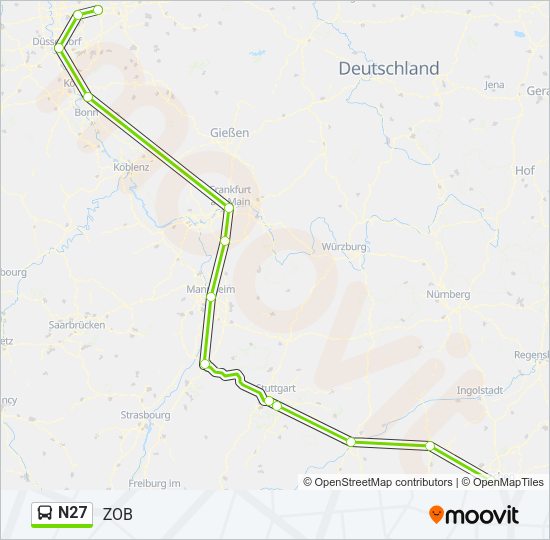 Автобус N27: карта маршрута