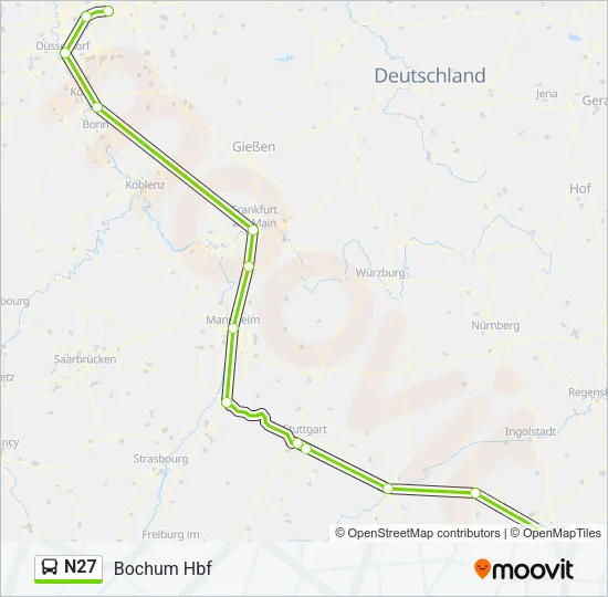 N27 Bus Line Map