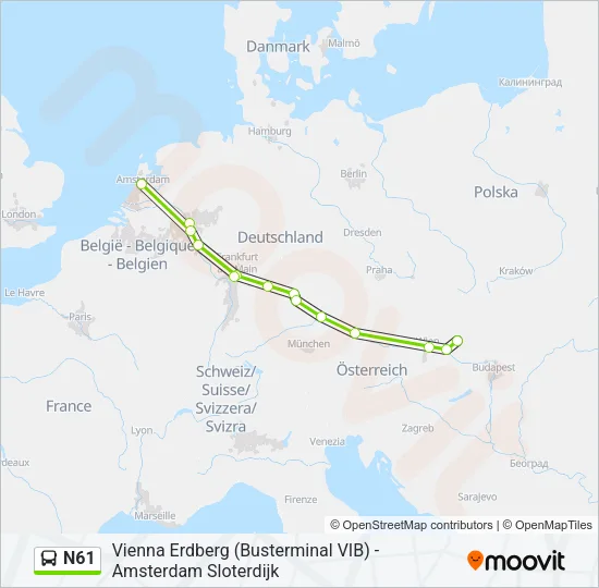N61 Bus Line Map