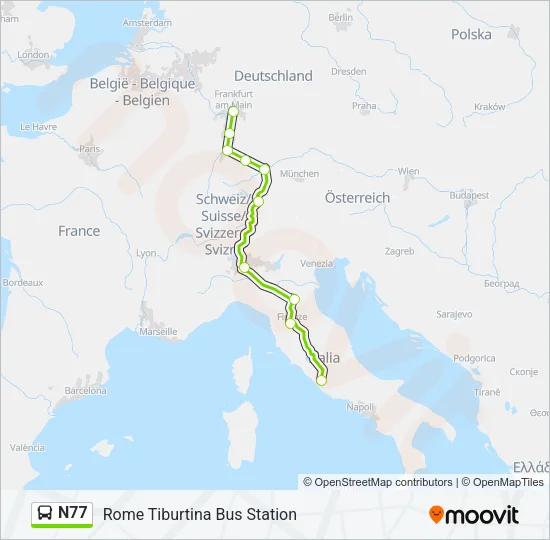N77 Bus Line Map