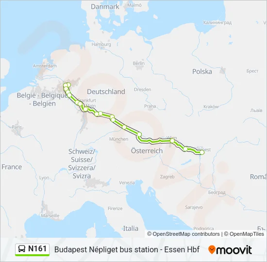 N161 Bus Line Map