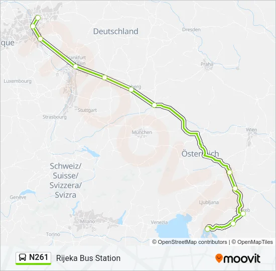 N261 Bus Line Map