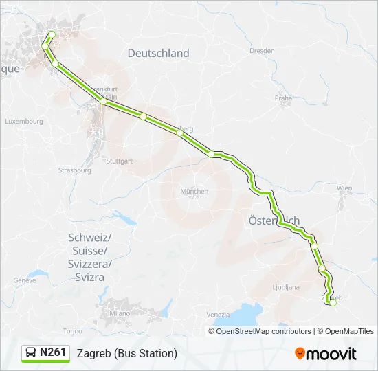 N261 Bus Line Map