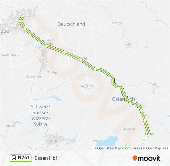 N261 Bus Line Map