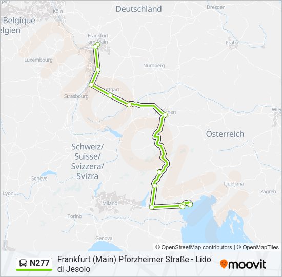 N277 Bus Line Map