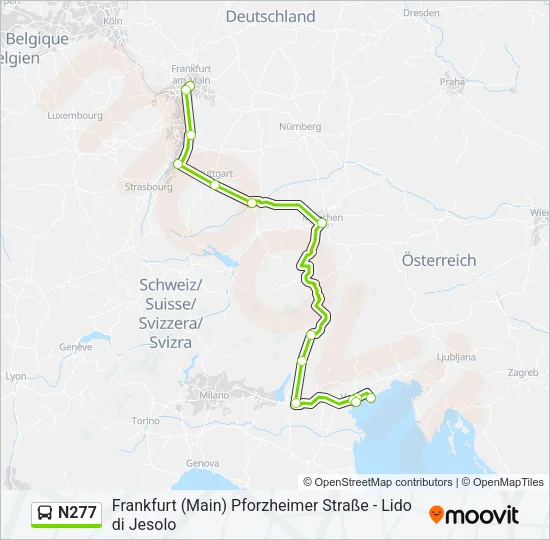 N277 Bus Line Map