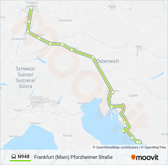 N948 Bus Line Map