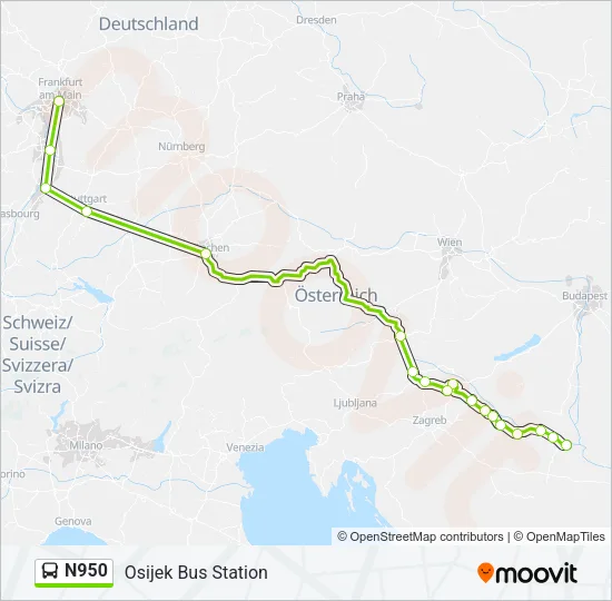 N950 Bus Line Map