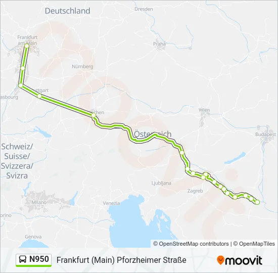 N950 Bus Line Map