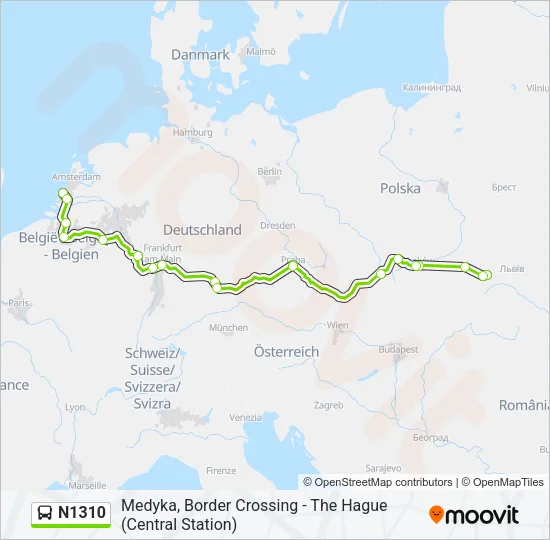 N1310 Bus Line Map