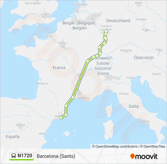 Автобус N1720: карта маршрута
