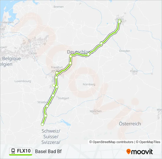 FLX10 Train Line Map