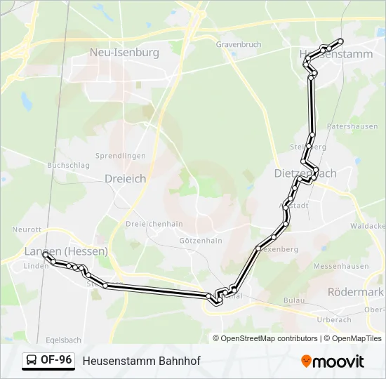 OF-96 Bus Line Map