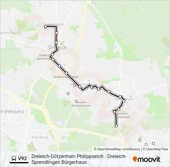 V92 Bus Line Map