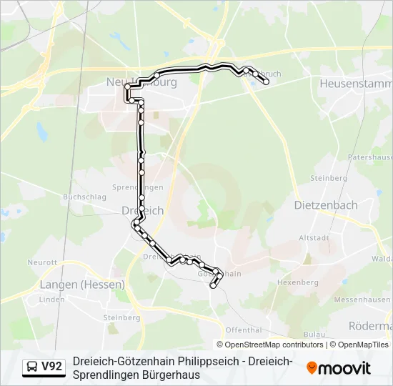 V92 Bus Line Map