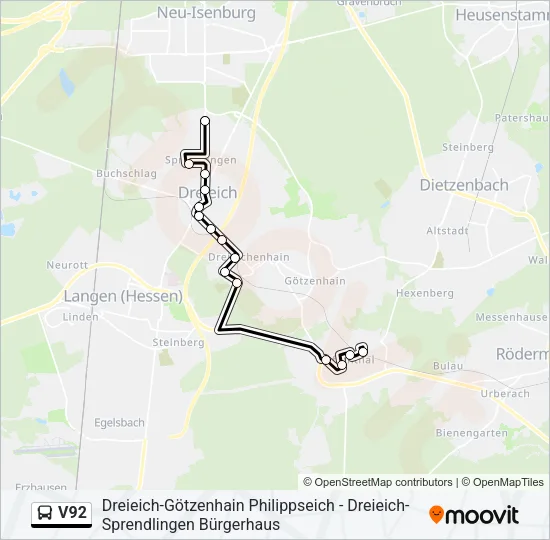 V92 Bus Line Map