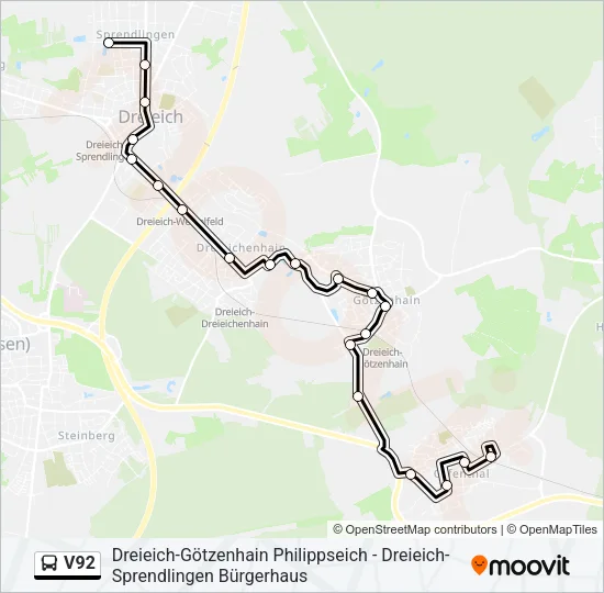 V92 Bus Line Map