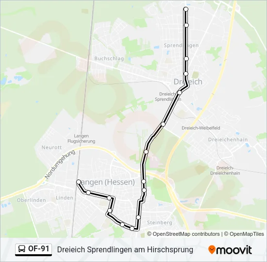 OF-91 Bus Line Map