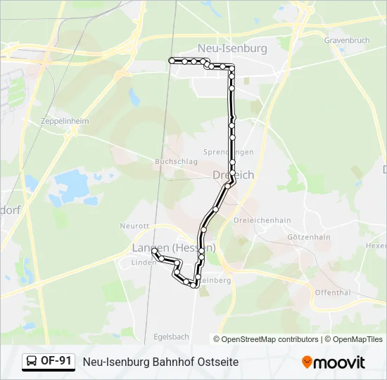 OF-91 Bus Line Map